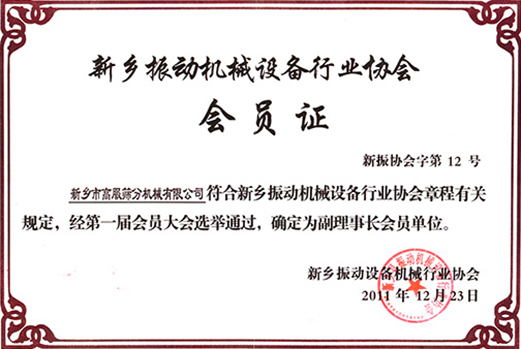 评选为振动机械91蜜桃视频在线看协会副理事长单位
